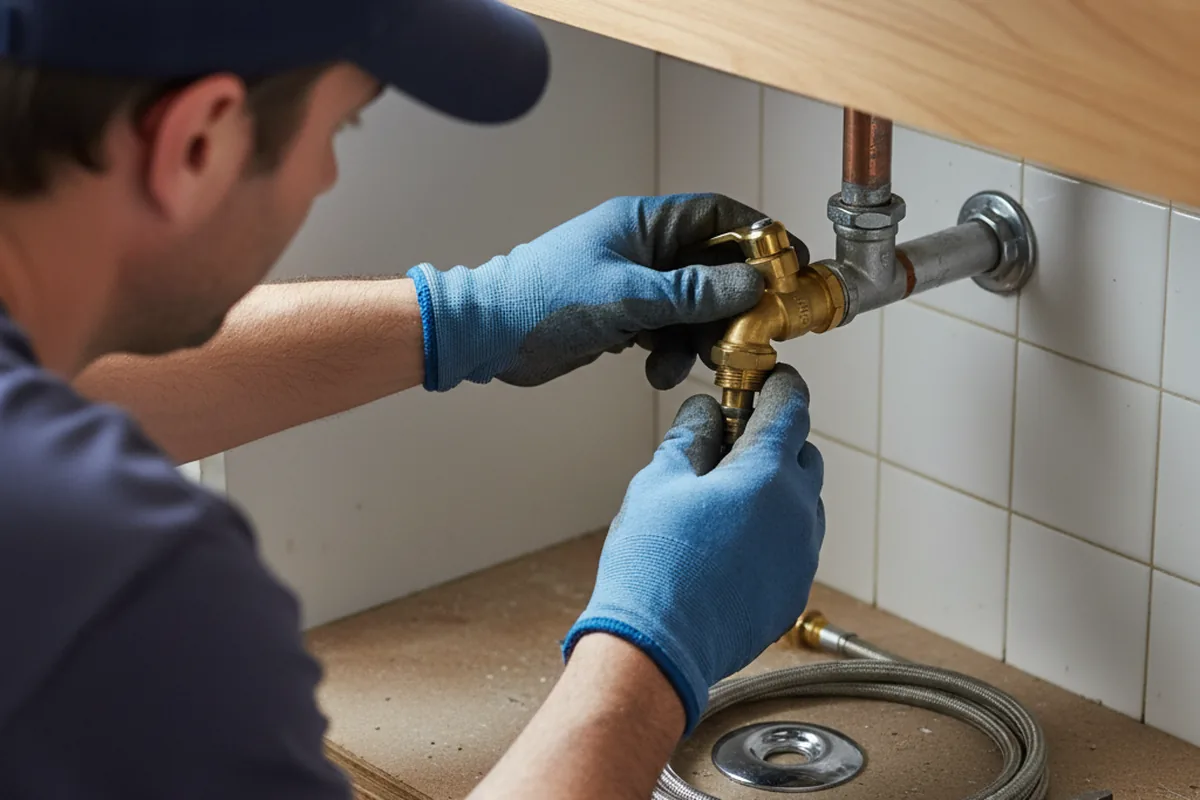 Shutoff valve and fitting work during Burst Pipe Repair in Spring Branch